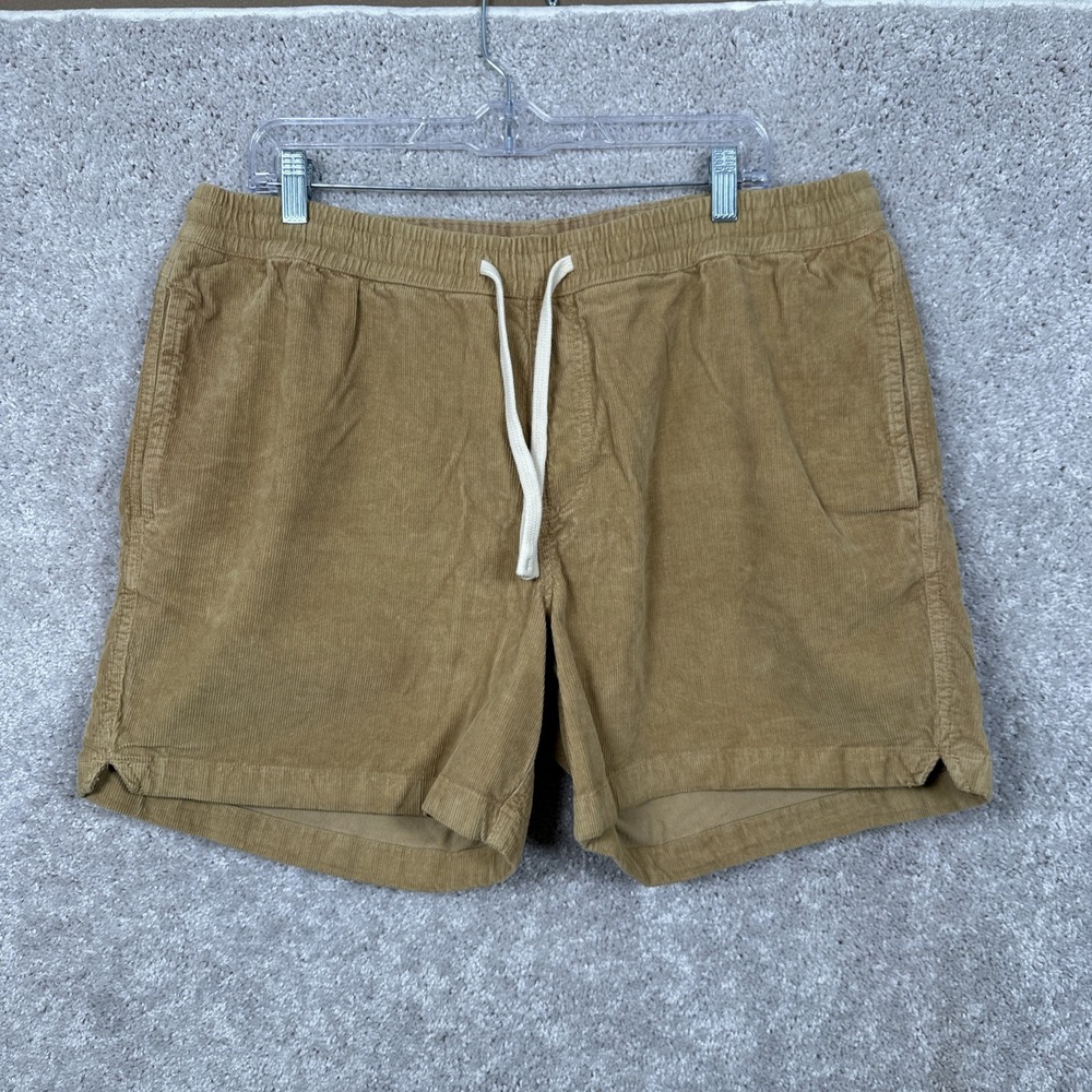 Bearbottom Corduroy Shorts 5.5" Drawstring Stretch Size XL Mens Beige